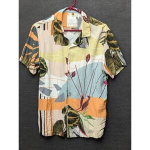 Denim & Flower Ricky Singh Button Down Shirt Casual Plant Leaf Monstera Large